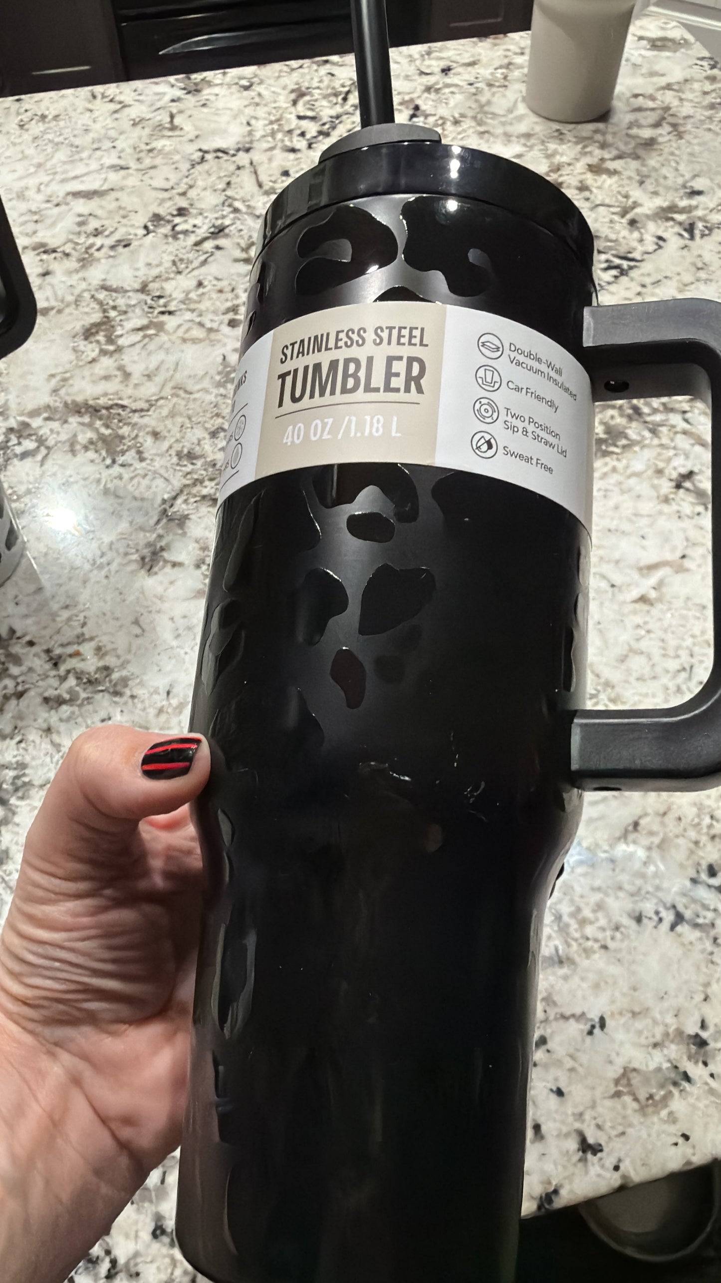 Black leopard tumbler